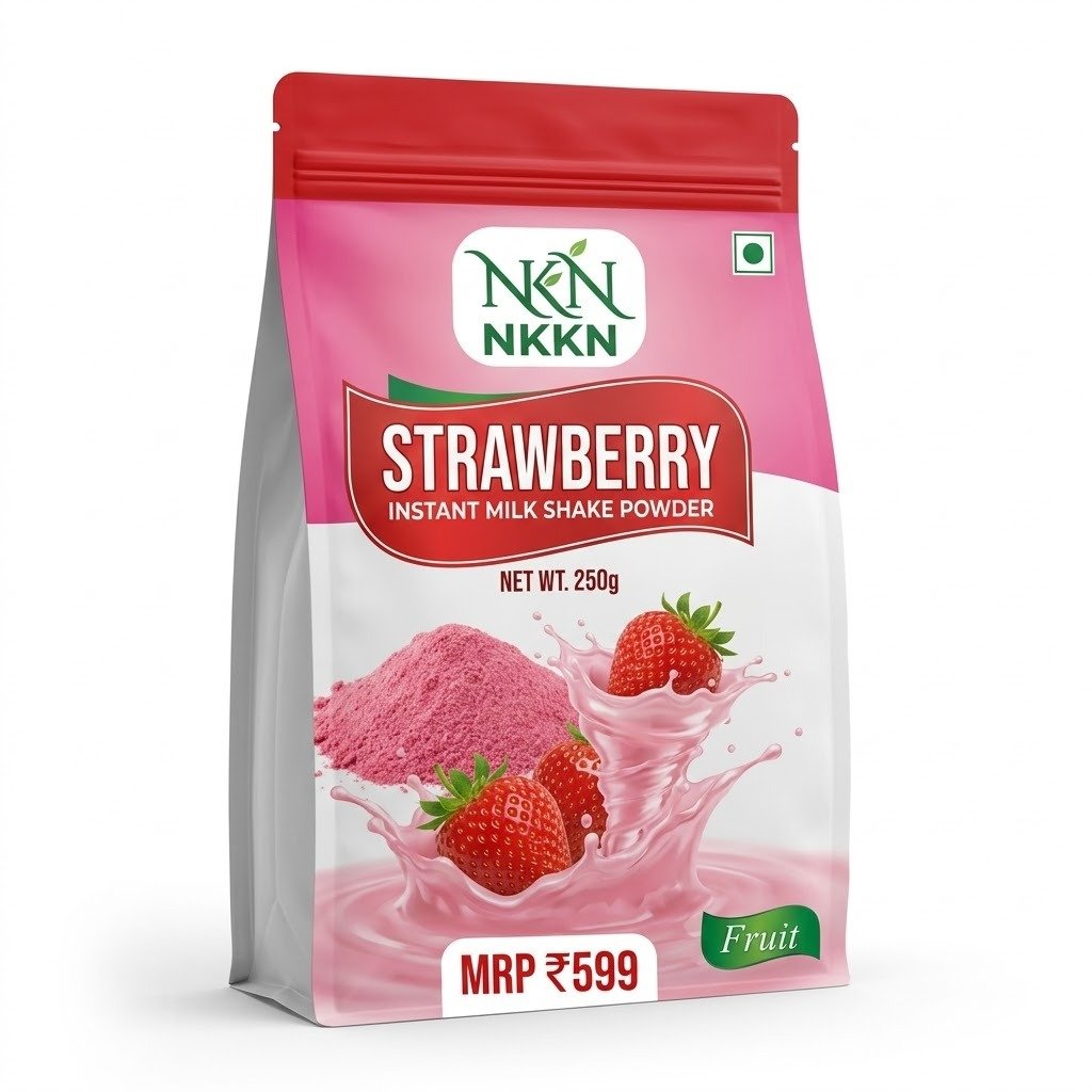 NKKN Brand Instant Milkshake Strawberry Powder – A Delicious and Refreshing Treat for Every Age