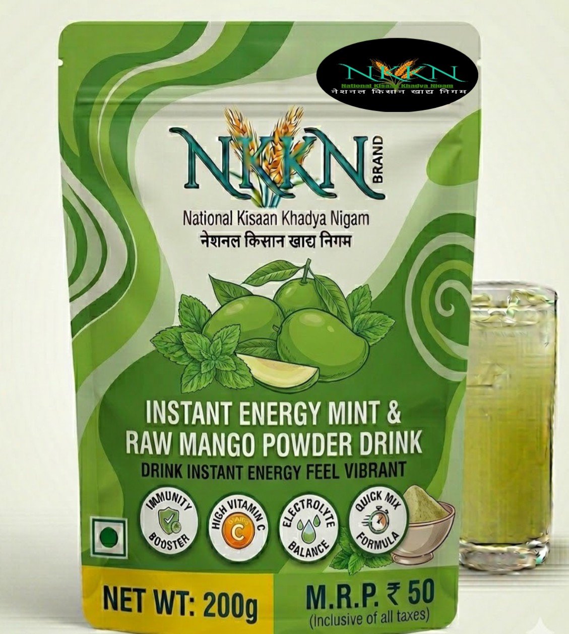 NKKN Brand Instant Mint & Raw Mango Powder – A Refreshing Blend of Taste and Health