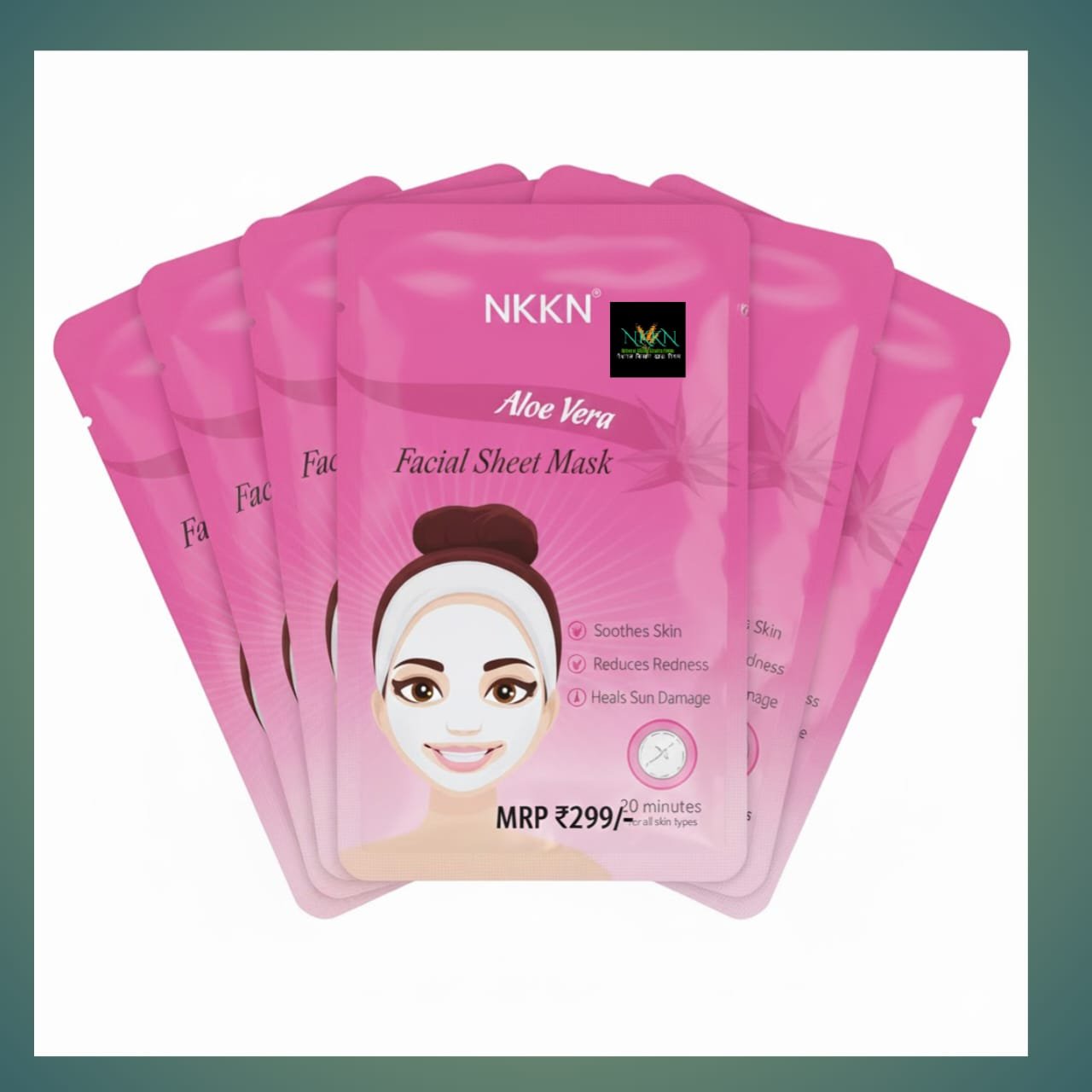 NKKN Brand Aloe Vera Facial Sheet Mask – Refresh, Hydrate, and Soothe Your Skin Naturally